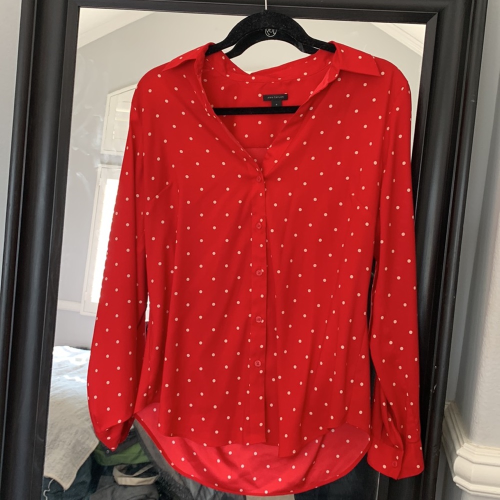 Ann Taylor polka dot blouse